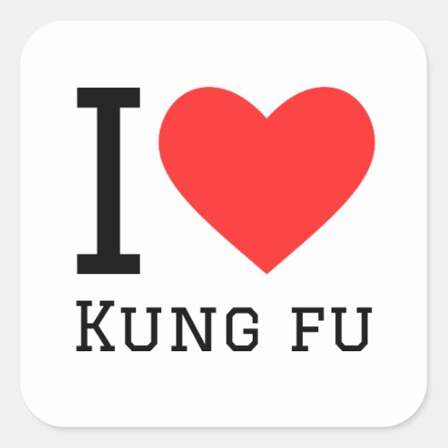 I love kung fu square sticker