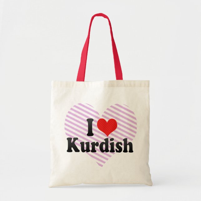 I Love Kurdish Tote Bag (Front)
