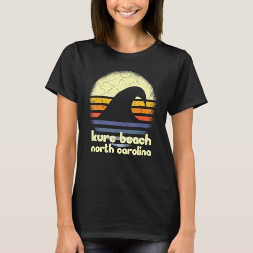 I Love Kure Beach North Carolina Ocean Wave Nc T_Shirt