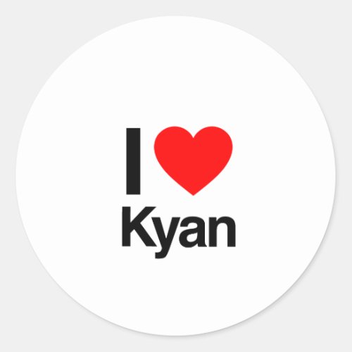 i love kyan classic round sticker