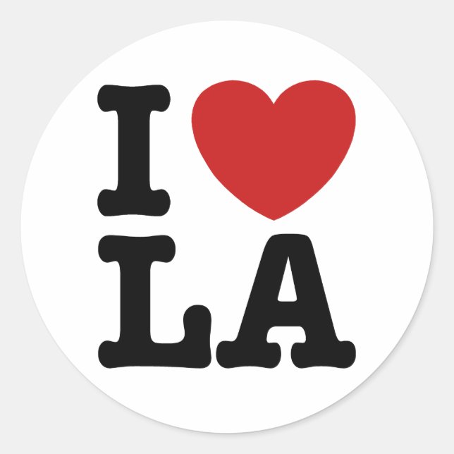 I Love LA Classic Round Sticker (Front)
