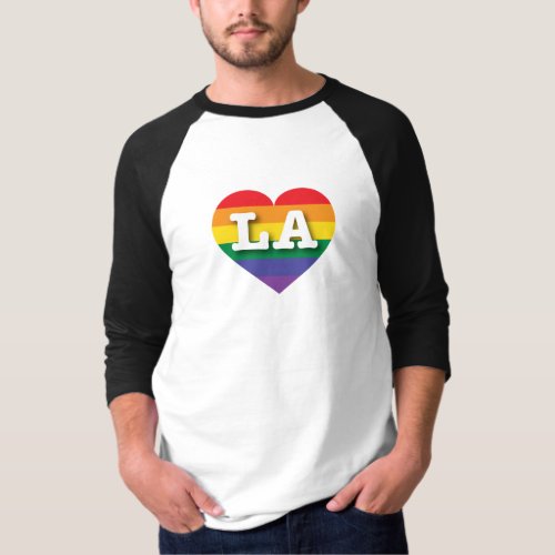 I love LA Gay Pride Rainbow Heart T_Shirt