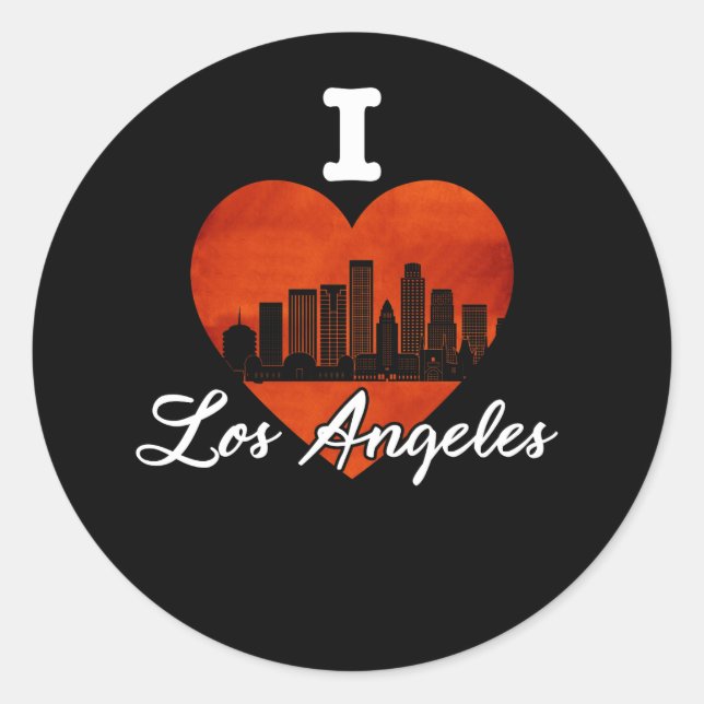 I Love LA Los Angeles Classic Round Sticker (Front)