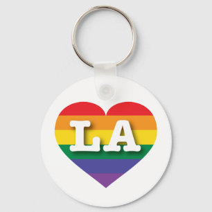 I Love LA Rainbow Heart Keychain