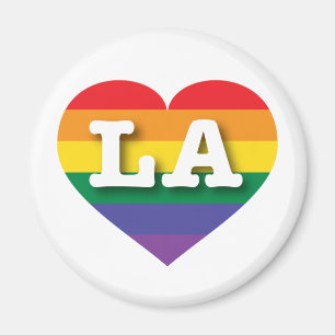 I Love LA Rainbow Heart Magnet