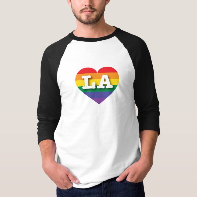 I Love LA Rainbow Heart T-Shirt (Front)
