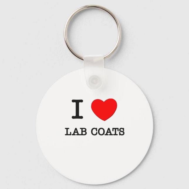 I Love Lab Coats Keychain (Front)