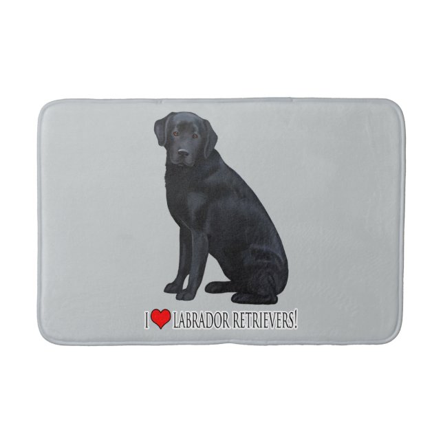 I Love Labrador Retrievers! Bathroom Mat (Front)