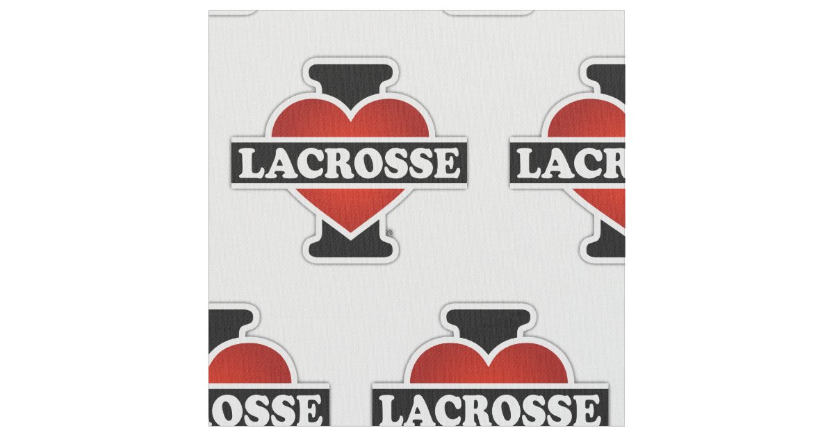 I Love Lacrosse Fabric | Zazzle