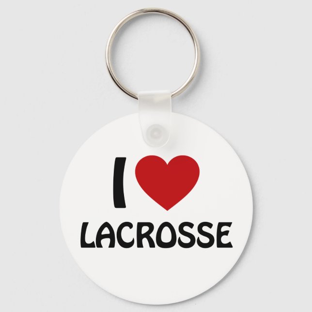 I love Lacrosse Keychain (Front)
