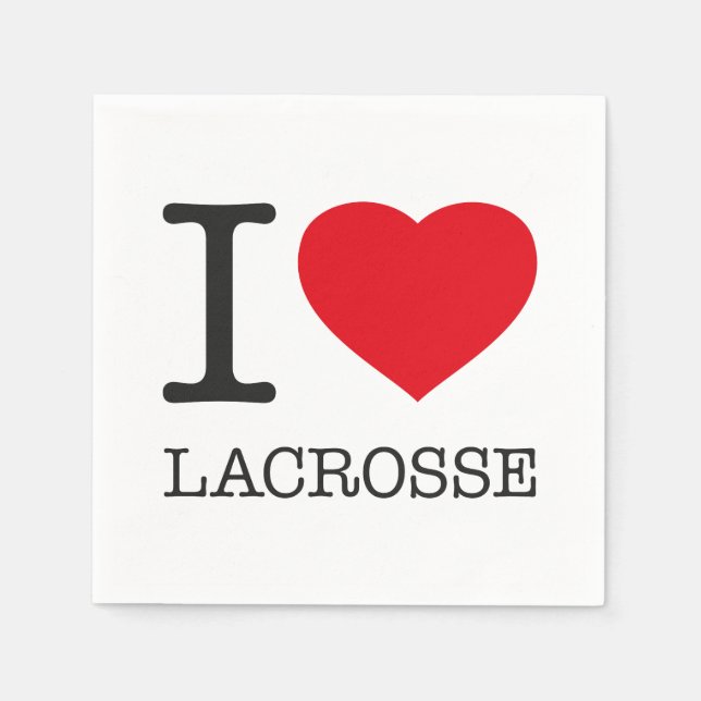 I LOVE LACROSSE NAPKINS (Front)
