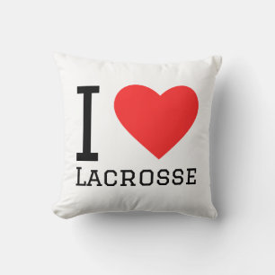 I love lacrosse throw pillow