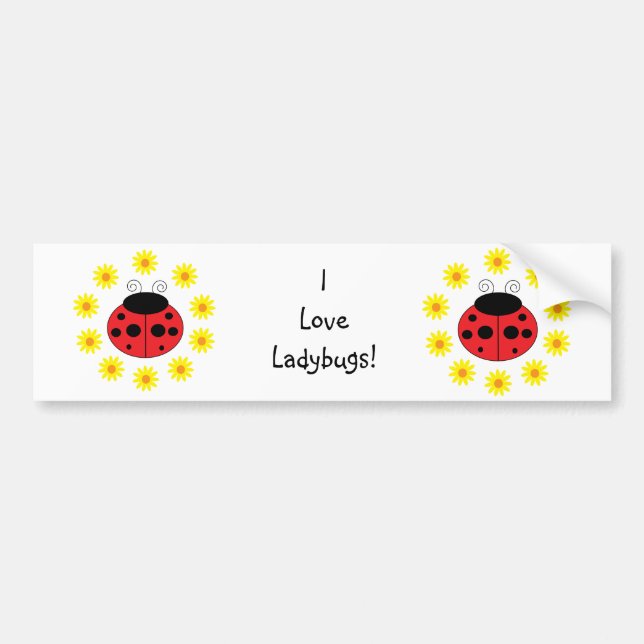 I Love Ladybugs Bumper Sticker (Front)