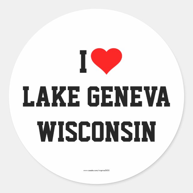I Love Lake Geneva, Wisconsin stickers (Front)