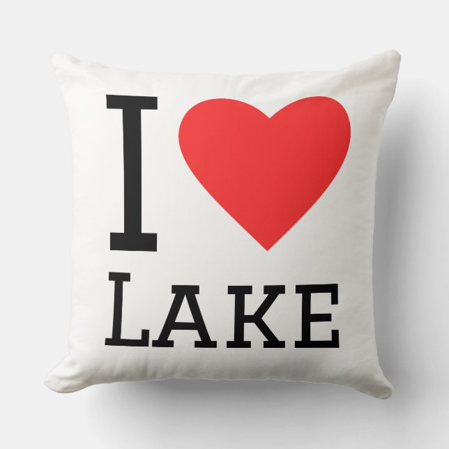 I love lake throw pillow (Front)