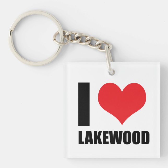 I love Lakewood Keychain (Front)