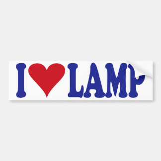 I Love Lamp Bumper Sticker