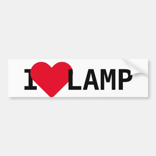 I Love Lamp Bumper Sticker
