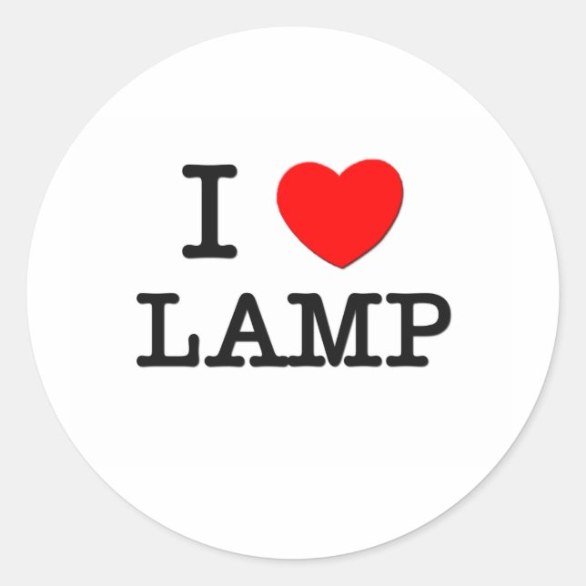 I Love Lamp Classic Round Sticker (Front)