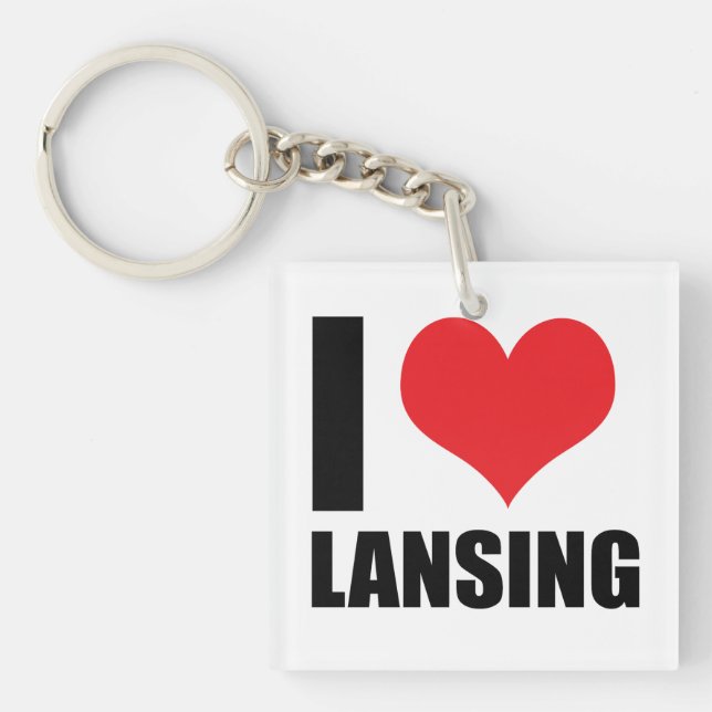 I love Lansing Keychain (Front)