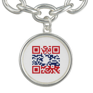 I Love Laos (Khoy Huk Lao) Flag QR Code   Lao Geek Bracelet