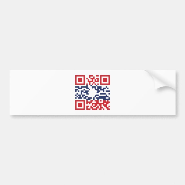 I Love Laos (Khoy Huk Lao) Flag QR Code | Lao Geek Bumper Sticker (Front)