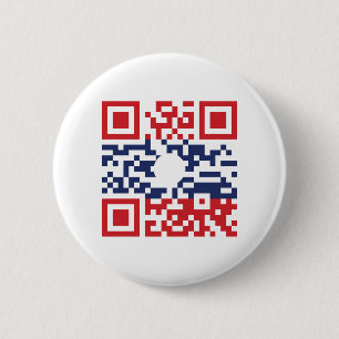 I Love Laos (Khoy Huk Lao) Flag QR Code Lao Geek Button