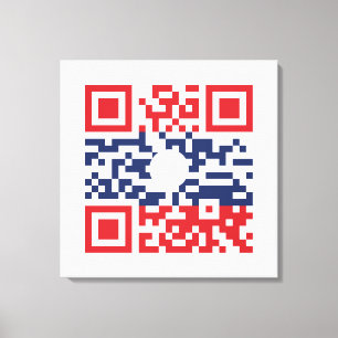 I Love Laos (Khoy Huk Lao) Flag QR Code Lao Geek Canvas Print