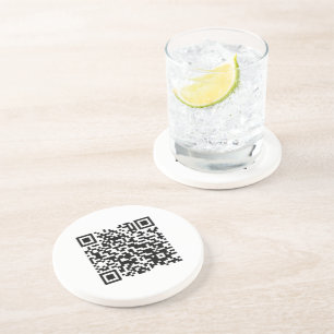 I Love Laos (Khoy Huk Lao) Flag QR Code Lao Geek Coaster