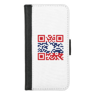 I Love Laos (Khoy Huk Lao) Flag QR Code   Lao Geek iPhone 8/7 Wallet Case