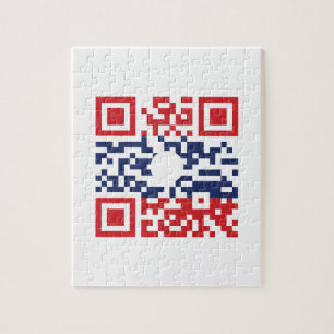 I Love Laos (Khoy Huk Lao) Flag QR Code   Lao Geek Jigsaw Puzzle