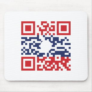 I Love Laos (Khoy Huk Lao) Flag QR Code Lao Geek Mouse Pad