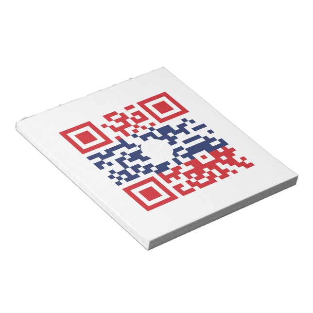 I Love Laos (Khoy Huk Lao) Flag QR Code | Lao Geek Notepad (Angled)