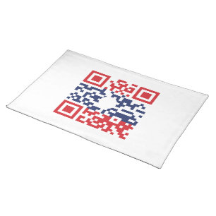 I Love Laos (Khoy Huk Lao) Flag QR Code Lao Geek Placemat