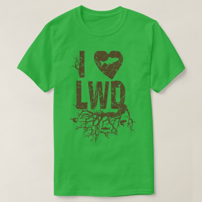 I LOVE LARGE WOODY DEBRI FISHERIES HABITAT RIVER E T-Shirt (Design Front)
