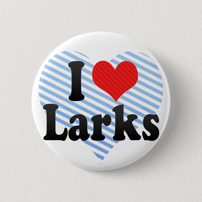 I Love Larks Pinback Button (Front)