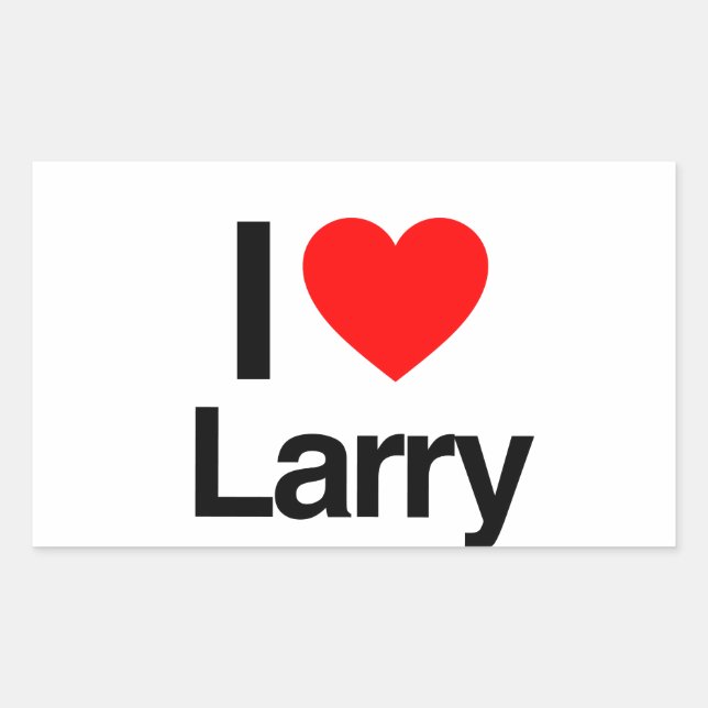 i love larry rectangular sticker (Front)