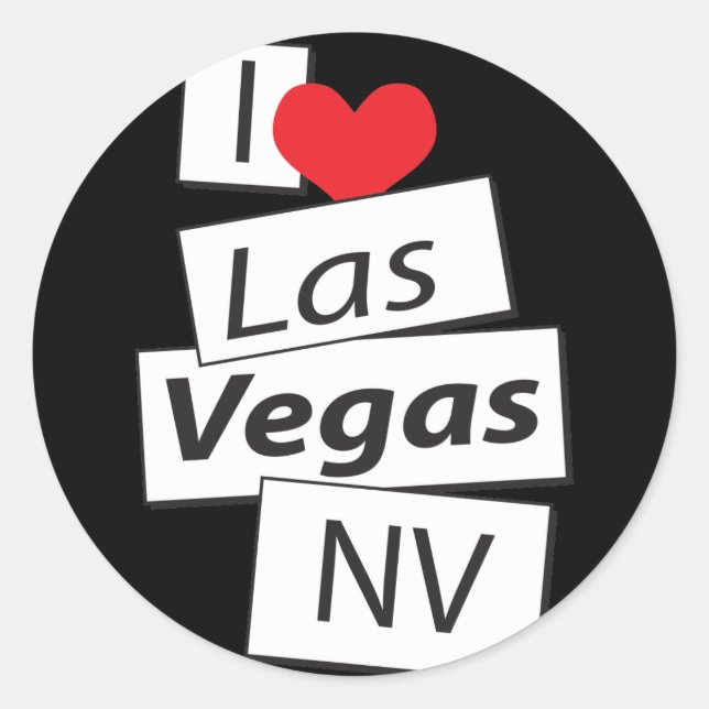 I Love Las Vegas NV Classic Round Sticker (Front)