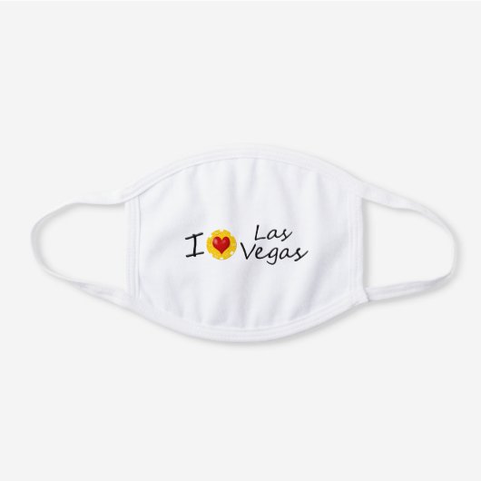 I Love Las Vegas White Cotton Face Mask (Front)
