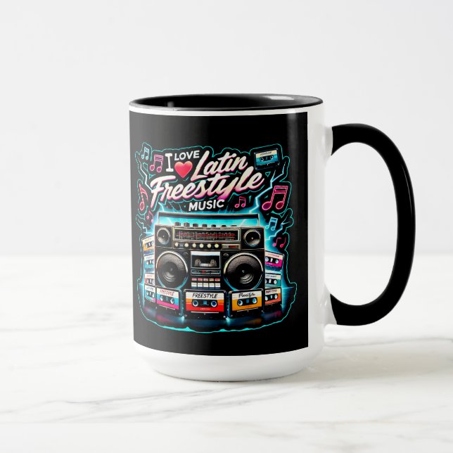 I Love Latin Freestyle Music  Mug (Right)