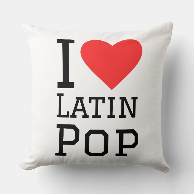 I love Latin pop square sticker Throw Pillow (Front)