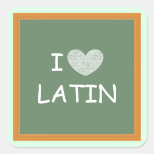 I Love Latin Square Sticker