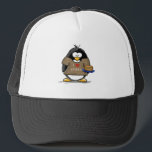 I Love Latkes Penguin Trucker Hat<br><div class="desc">A fun holiday penguin just for the Hanukkah. Show off your holiday spirit with this cute latke loving penguin.</div>