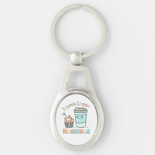 I Love Latte Mornings Keychain