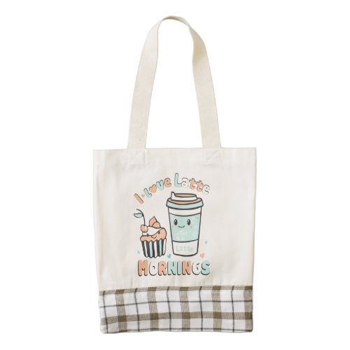 I Love Latte Mornings Zazzle HEART Tote Bag