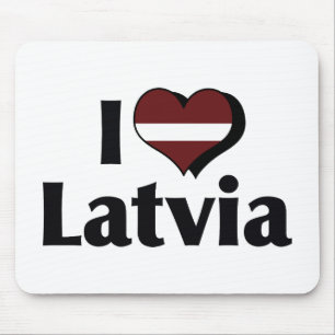 I Love Latvia Flag Mouse Pad
