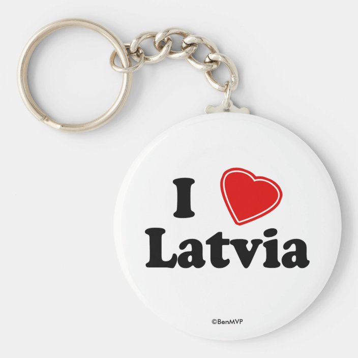 I Love Latvia Key Chain