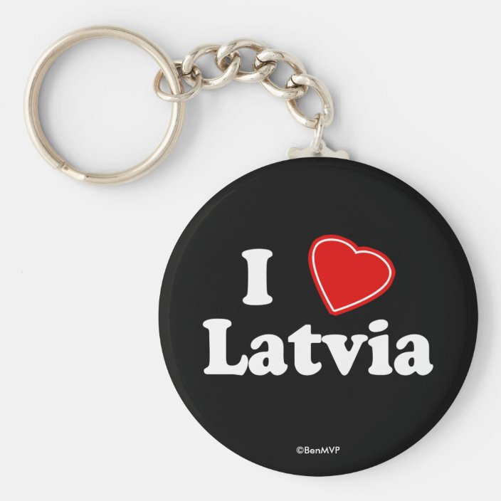 I Love Latvia Key Chain