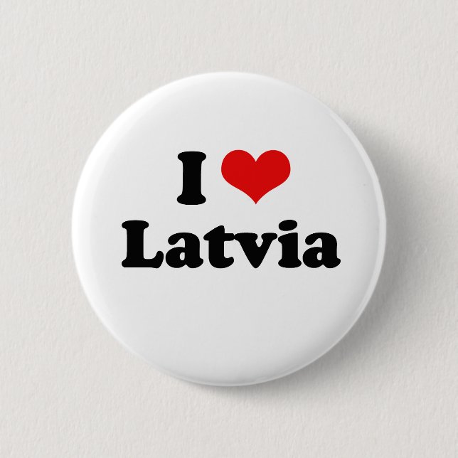 I Love Latvia Tshirt Pinback Button (Front)