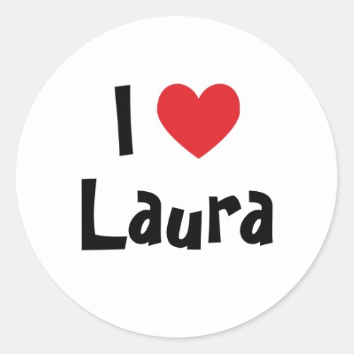 I Love Laura Classic Round Sticker